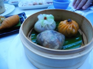 Steamed vegetarian dim sum selection