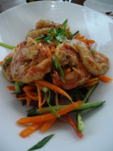 Marinated prawn salad