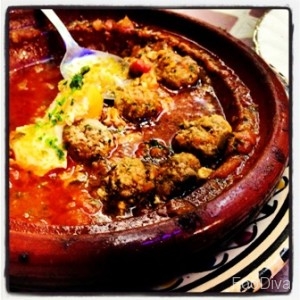 Moroccan kofta meatball and egg tagine