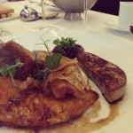 Roast chicken with foie gras