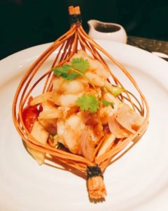 Hakkasan Dubai - stir-fry tiger prawn with pineapple - Dubai restaurants - FooDiva